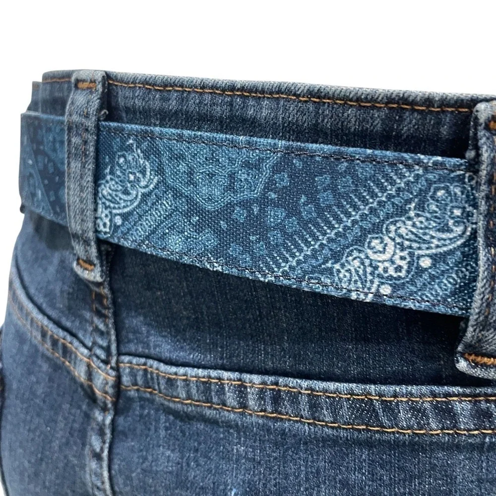 Sun Stone‎ Mens Western Bandana Print Belt Navy Small Medium Streetwear